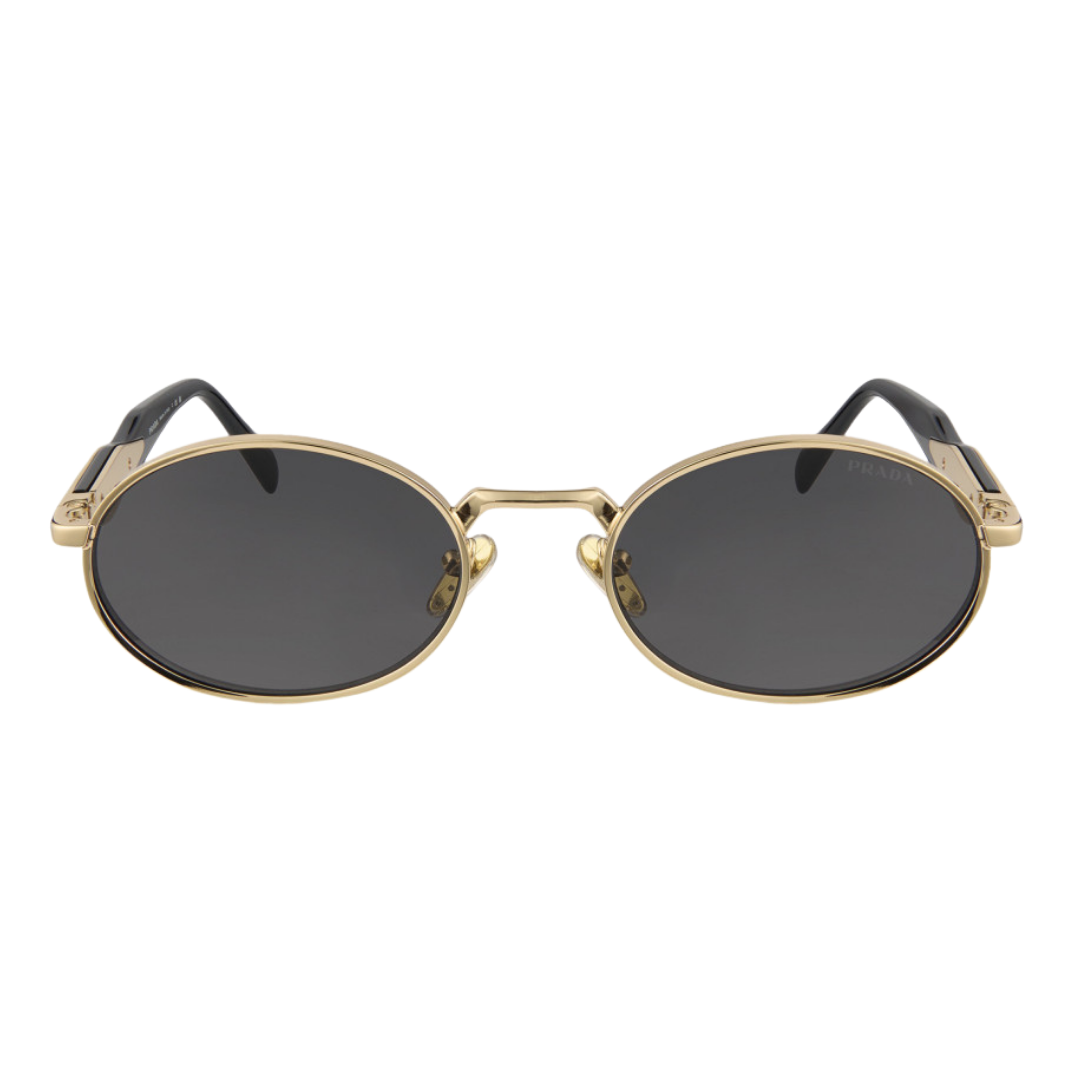 Prada SPR 65ZS ZVN-09T Oval Shape Pale Gold Dark Grey